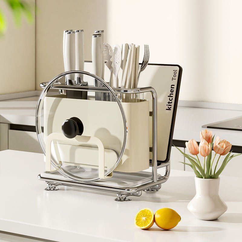 H2598f1c6c890426fbf5e8eac3ee94d62b.jpg Metal Kitchen Organizer Rack - Image 1